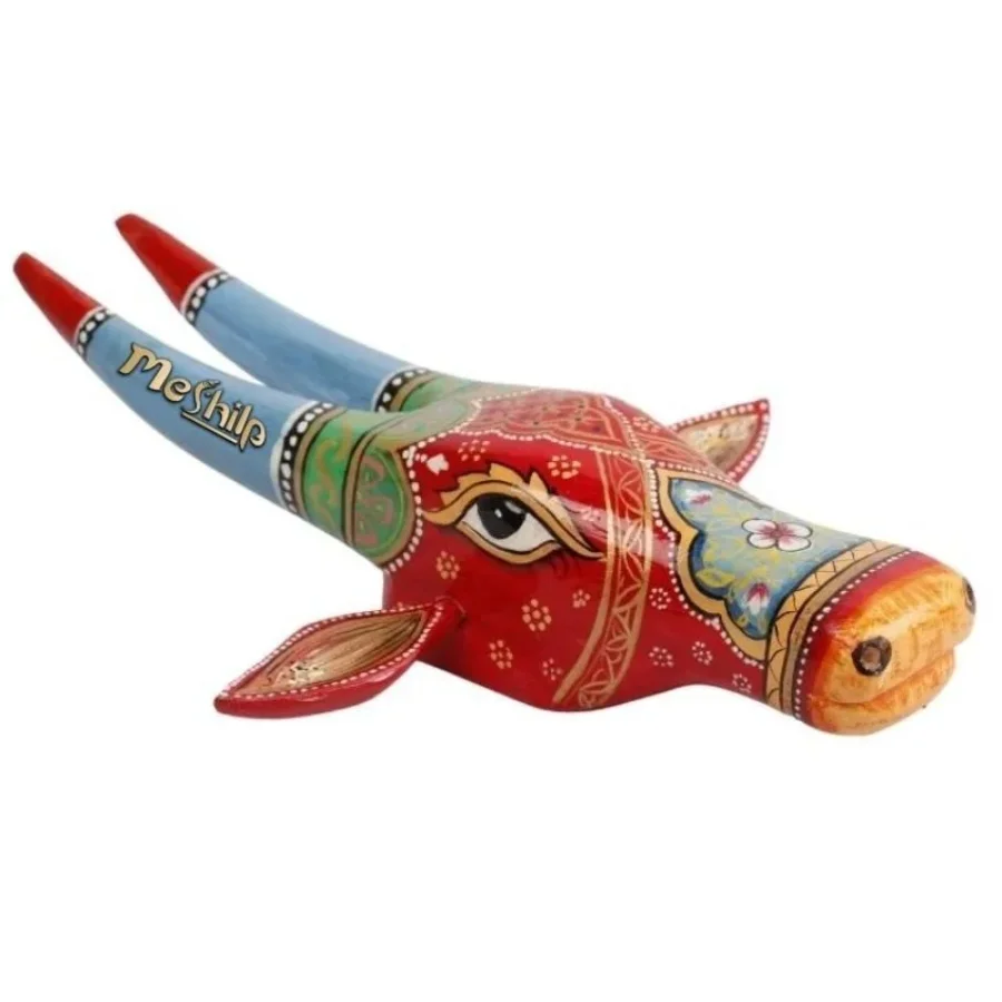 Untitled design (34) Wooden Cow head Wall Hanging - Image 1