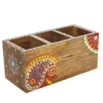 Mango Wood hand Painted Knifes/ Spoon Holder