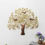 Metal Tree of Life Wall Art WIth Bird Birds Sitting On Branches Modern Artwork Diwali Gift
