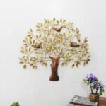 Metal Tree of Life Wall Art WIth Bird Birds Sitting On Branches Modern Artwork Diwali Gift - Image 2
