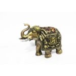 Luxurious Multicolor Fiber Elephant Showpiece Trunk Up Golden Emboss Figurine Home Decor - Image 4