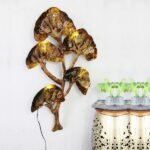 Artificial Metal Tree Wall Art Fairy Light with Flower Leaves Living Room Home Decor - Image 2