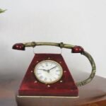 Metal telephone clock table decor