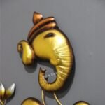 Beautiful Lord Ganesha Metal Showpiece For Wall By Malik Design - Image 3