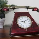 Metal telephone clock table decor - Image 4