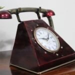 Metal telephone clock table decor - Image 2