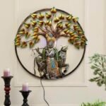 Metal Multi Color Spiritual Krishna Home Decor, Wall Decor Or Table Decor