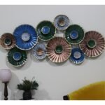 Metal Lining Multi Round Flower Wall Panels For Living Room Decor