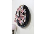 Antique Iron Metal Pink Rain Lily Wall Hanging Plates - Image 3