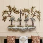 Handcrafted Rust Free Metal Multi Color Swan LED Wall Decor - Image 2