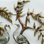 Handcrafted Rust Free Metal Multi Color Swan LED Wall Decor - Image 3