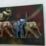 Elephant Wall Decor Led Framed living Room Art Modern Stylish Hanging - Image 3